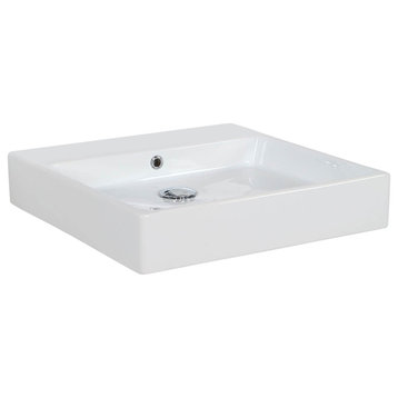 Simple 50.50B.00 Bathroom Sink, Ceramic White, No Faucet Hole