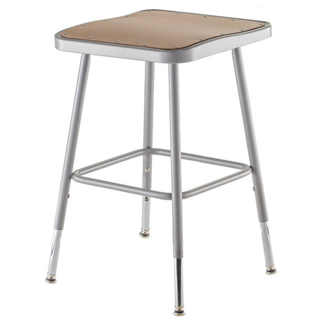 NPS 6300 Series 19-27" Height Adjustable Metal Heavy Duty Stool in Gray