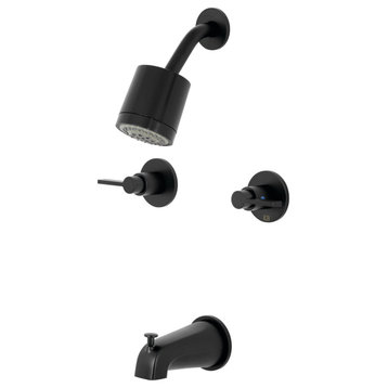 Kingston Brass KBX814.NDL NuvoFusion Tub and Shower Trim Package - Matte Black