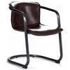 Arm Chair KYE Ebony Chocolate Black Brown Iron Leather Tabacco