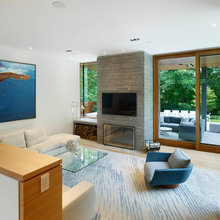 FAMILY ROOM TV & FP WALL