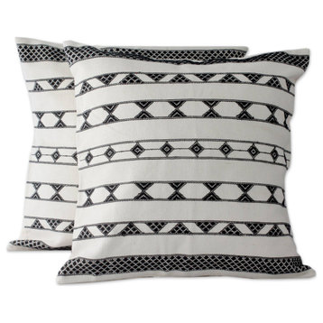 NOVICA Desert Geometry And Cotton Cushion Covers  (Pair)