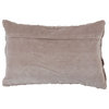 Smocked Velvet Design Throw Pillow,Taupe, 16"x24", Cover Only