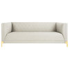 Safavieh Couture Luanna Diamond Trellis Sofa, Light Gray/Gold