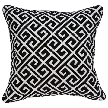 Cameo Transitional Black and White Pillow Cover With Poly Insert