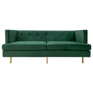 Safavieh Couture Konrad Velvet Sofa, Emerald