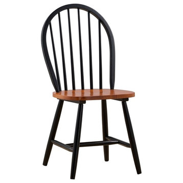 Farmhouse Chairs, Set Of 2, Black/Cherry