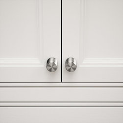 Luxe Knurled Brushed Stainless Furniture Knobs - Drawer & Cabinet Hardware
