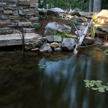 Lake Wylie NC backyard fish pond installation