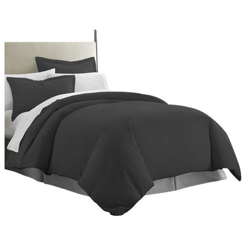 Becky Cameron Premium Ultra Soft Luxury Duvet Set, Twin/Twin XL, Black