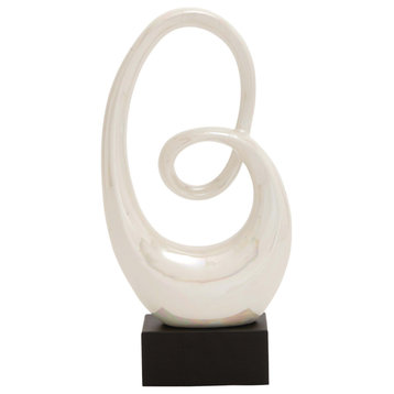 Modern White Ceramic Sculpture 96717