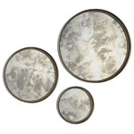 Renwil Inc - Renwil Inc MT1499 Shire - 21.5" Round Small Mirror (Set of 3) - This set of round smoky mirrors features a rusted silver metal frame and makes a great décor piece.Artist: Jonathan WilnerFormat: Round* Number of Bulbs: *Wattage: * BulbType: * Bulb Included: No