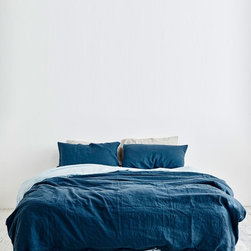 Indigo Linen Duvet Set | In Bed - Duvet Covers & Duvet Sets