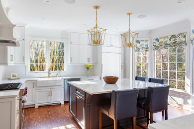 Crisp white Raleigh kitchen with great natural light