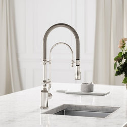 Deco Claridge Polished Nickel Traditional Pull Out Kitchen Mixer Tap - Kitchen Taps