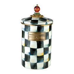 Courtly Check Enamel Canister - Large | MacKenzie-Childs - Bathroom Canisters