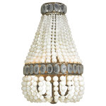 Currey & Company - Lana Wall Sconce - The Lana Wall Sconce is made of gray and milky glass beads. The strands of cream beads flowing down this Empire style fixture swag between gray glass beads affixed to a wrought iron frame in a pyrite bronze finish. This beaded sconce is in our Marjorie Skouras Collection.