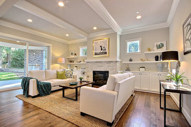Living room - transitional living room idea in Seattle