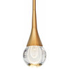 MOTINI 1-Light Mini Teardrop Crystal Led Pendant Light, Brushed Brass