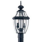 Generation Lighting Collection - Sea Gull Lighting 2-Light Outdoor Post Lantern, Black - Bulbs Included