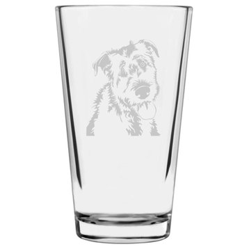 Irish Wolfhound Dog Themed Etched All Purpose 16oz. Libbey Pint Glass
