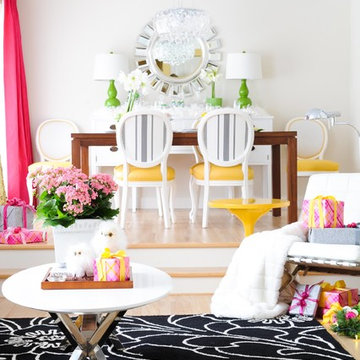 Raspberry & Yellow Holiday House