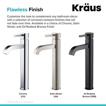 Kraus FVS-1007 1 Hole Vessel Bathroom Faucet - Oil Rubbed Bronze
