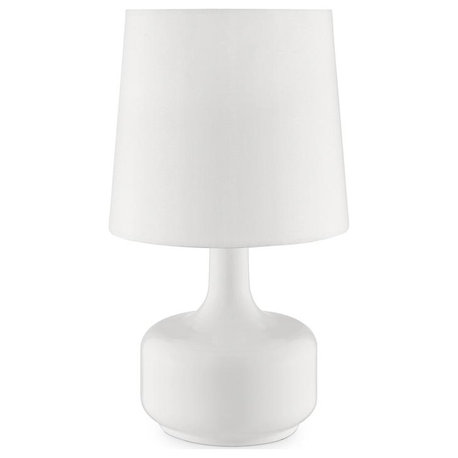 17.25 Cheru Powder White Mid-Century Modern Touch On Metal Table Lamp