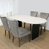 Lavaca 5-Piece Dining Set, 72" Oval Dining Table and 2 Sets of Mink Chairs