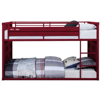 Acme Cargo Twin/Twin Bunk Bed Red Finish