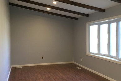 Mid-sized elegant formal and enclosed dark wood floor and brown floor living room photo in Philadelphia