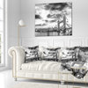 Black and White View of London Panorama Cityscape Throw Pillow, 18"x18"