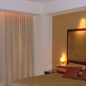 Sheers with Blackout Drapery & Custom Bedding