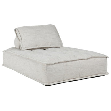 Low Ivory Modern Chaise Sofa