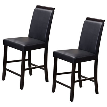 Pilaster Designs, Counter Height 24" Parsons Dining Chairs, Set of 2, Black