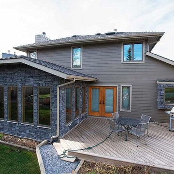 Calgary Hardie Siding, Stone and Longboard Exterior Renovation