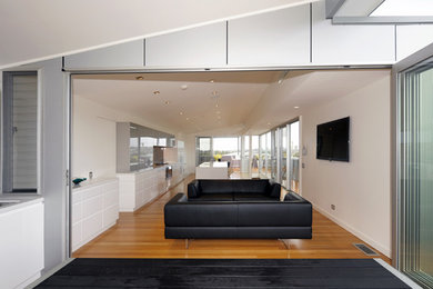 Design ideas for a contemporary home design in Newcastle - Maitland.