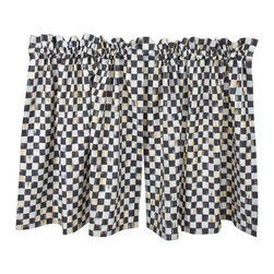 Courtly Check Caf&eacute; Curtains | MacKenzie-Childs - Curtains