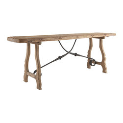 Rustic Trestle Console Table - Buffets And Sideboards