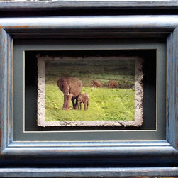 Elephants Kenya Africa - Mixed Media Art