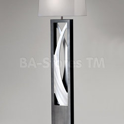 Silver Wave Floor Lamp with White Shade - Floor Lamps