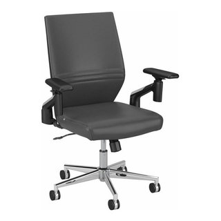 LeisureMod Regina Modern Padded Leather Adjustable Executive Office Chair with Tilt & 360 Degree Swivel, Saddle Brown