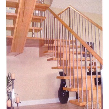 Straight Stair With Metal Pickets
