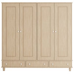 Mod-Arte - Colorado 71, 4-Door Wardrobe Cabinet, Natural Oak Finish - Add extra storage space to any room in your home with the Colorado 71 inches 4-Door Wardrobe Cabinet in Natural Oak Finish. It is crafted from manufactured wood; the water-resistant matte finish is easy to clean so the Cabinet can be used anywhere. This four-door wardrobe closet is a beautiful and versatile accessory for any bedroom. The wardrobe cabinet has four doors and can easily open a spacious wardrobe with a hanger that is as wide as the wardrobe. This bedroom armoire blends well with traditional and modern colors.