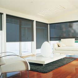 Solar Screen Shade | Modern Sun Room | Black & White | Modern Furniture - Roller Shades