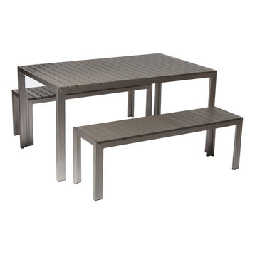 Breeze 3-Piece Dining Set, Gray