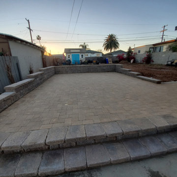 Rustic Retaining Wall and Pavers
