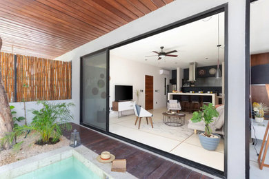 Example of a minimalist living room design in Other