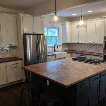 Kitchen Backsplash, Window, and Shelving