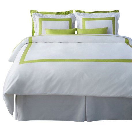 LaCozi Cotton Sateen Modern Hotel Collection Spring Green Duvet Cover Set, King